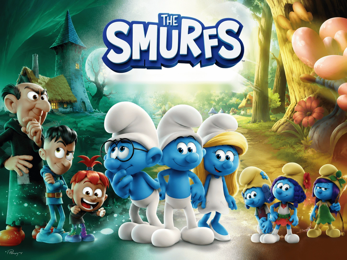 The Smurfs arrive at the Museum of Illusions Madrid