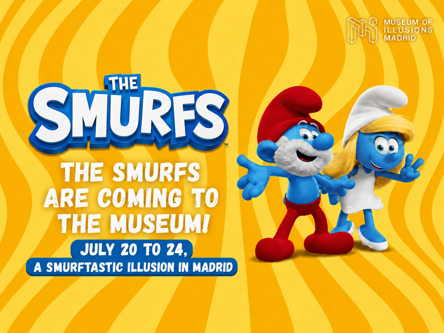 The Smurfs arrive at the Museum of Illusions Madrid